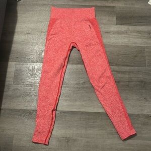 Gymshark size small coral leggings.